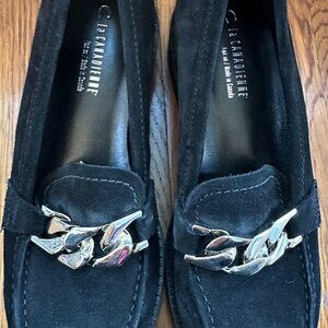 La Canadienne Black Suede Loafers